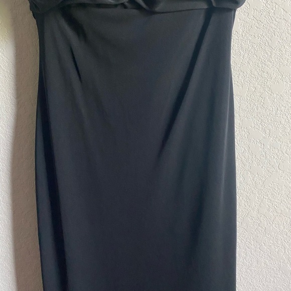 David Meister Y2K Milkmade Chiffon Black Asymmetrical Hem Cocktail Goth Dress 4 - Picture 7 of 13